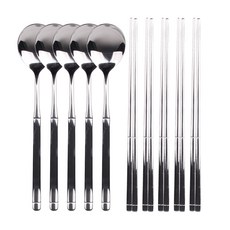 Bloom at home 不鏽鋼餐具 5件組, 1套, 勺子 5p + 筷子 5p