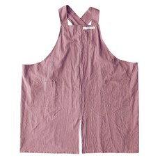 Market Pio 開衩連身裙式亞麻圍裙, 粉紅色, 1個