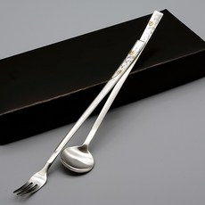 Table Art 黑玫瑰長勺+長叉+黑盒套組, 混色, 1套