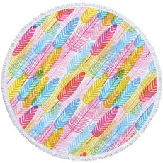 Kong K Items 夏季葉子圓形B款海灘巾, 5, 1個