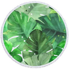 Kong K Items 夏季葉子圓形A款沙灘巾, 6, 1個