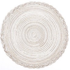 The Flow Company 峇里島風格苧麻紗線復古餐盤托盤, 蕾絲白