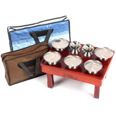 掃墓用不鏽鋼攜帶式祭器+祭祀桌+保護套組, 1組