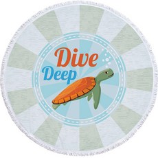 Kong K Items 海洋圓形沙灘巾 150 x 150 cm, E, 1個