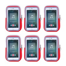 블럭마트 터치 심플 암밴드 파우치 6p, 레드