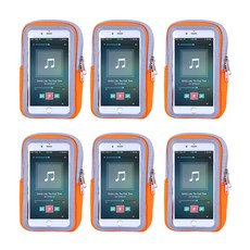 블럭마트 터치 심플 암밴드 파우치 6p, 오렌지, 6개