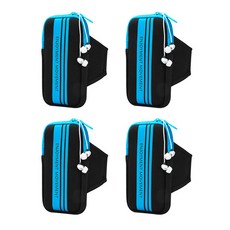 Block Mart條紋臂套收納包 4個, 藍色