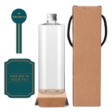 透明塑料瓶銀蓋AC500標籤N5套組, 500毫升, 10組