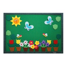 青陽韓國毛氈園教室佈告欄裝飾套組春季花盆, 混色