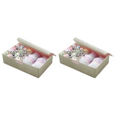 Block Mart 亞麻多用途內衣收納盒 襪子收納盒 綠色, 2個