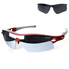오클랜즈 프리미엄 렌즈 2종 스포츠 선글라스 Q360, 와인프레임 + 실버밀러편광렌즈, 1개