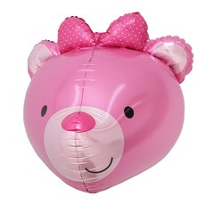 GRABO BALLOONS 女孩熊鋁箔氣球, 粉紅色, 1個
