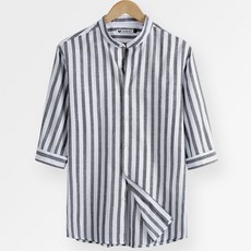 DANGOON 男款條紋7分袖襯衫