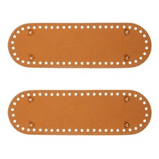 橢圓形鉤織包包底板, 棕色的