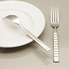 TABLE Art. 韓國製Tango餐叉, 銀色 + 白色, 2個