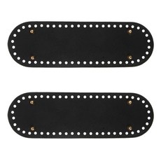 brand yarn 橢圓形包包皮革底板 2號 26*8cm, 2個, 黑色的