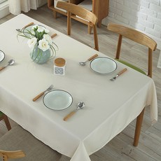 GUNU 圓邊蕾絲布藝桌布, 奶油白, 100 x 140 cm