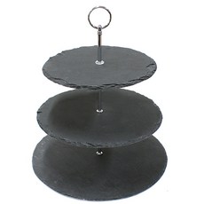 TODAS 3層圓形石板石板石板, 混色, 1個