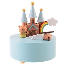 木質工藝貓咪天空宮殿音樂盒 4720001039, 混色