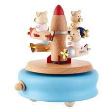 木質工藝飛機遊樂設施音樂盒 YP1542, 混色