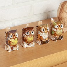 Isha貓頭鷹牙籤盒 4入組, 古董, 4個