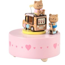 木工貓咪巴士音樂盒 4720001034, 混色