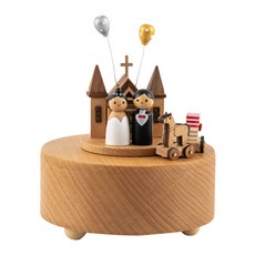 木質工藝小婚禮音樂盒 4720001033, 混色