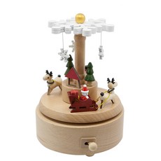 木工聖誕老人的雪花節慶音樂盒 YP1524, 混色