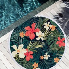 Kong K Items 清爽設計圓形沙灘巾 C, 1, 1個