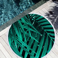 콩 K Items 涼爽設計圓形沙灘巾 D, 1, 1個