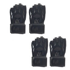 브이두른 헬스 스트랩 반장갑 V5610 양쪽 2세트, 블랙