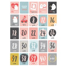 JUNIO&SENIOR 麗娜里程碑卡 D 日日曆, 懷孕卡, 1組