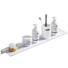 MONACO OLIVE 金屬線條纖薄層架 50cm + Sealant Fix 固定膠, 白色, 1套