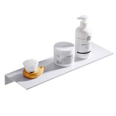 MONACO OLIVE 金屬薄型置物架 + 免釘膠, 白色, 1套