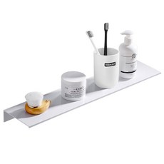 MONACO OLIVE 金屬線條纖薄層架 40cm + Sealant Fix 固定膠, 白色, 1套