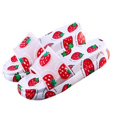 GUNU 水果透明草莓防滑浴室拖鞋, 單一顏色, 1個