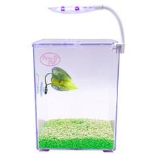 Rora Pet Beta房+床+地板+LED燈魚缸套組, 蘋果綠（地板），隨機發貨（LED燈）