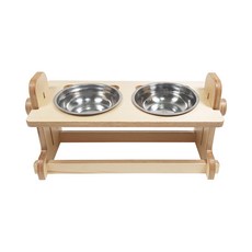 Muramura 高度可木製餐桌 2 件+不銹鋼餐具 2p 套裝, 混色, 1套