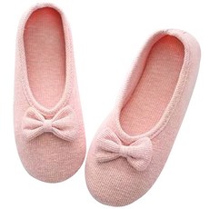 蝴蝶結軟底防滑月子鞋, 粉色, 1組