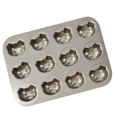 烘焙工廠小豬12格模具, 單色, 1個