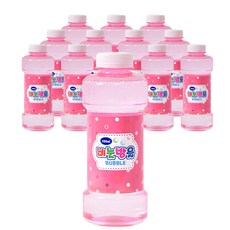 봉봉비눗방울 리필액 500ml, 핑크, 12개