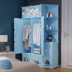 가팡 가벼운 인테리어 조립식 옷장, 블루 I