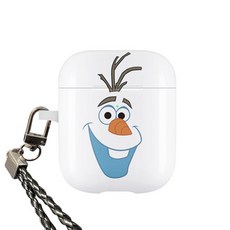 겨울왕국 파스텔 에어팟 고리형 케이스 + 목걸이 세트, 올라프 화이트