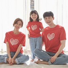 愛心圖案圓領短袖T恤