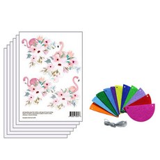 진심디자인 인테리어 포인트 스티커 6p + 무지개 가랜드 랜덤발송 11p, 후라밍고