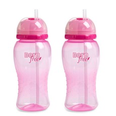 Born free Twist'n Pop吸管杯, 粉色, 410ml, 2個