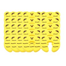 動物造型防夾手門擋, 黃色, 25入