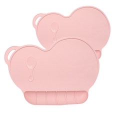 momhandson 矽膠造型餐桌墊 2入, 淺粉色