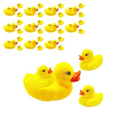家庭沐浴鴨子玩具 12入, 黃色的