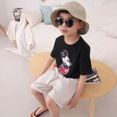 少年市集 兒童透氣時尚前後米奇印花短袖T恤